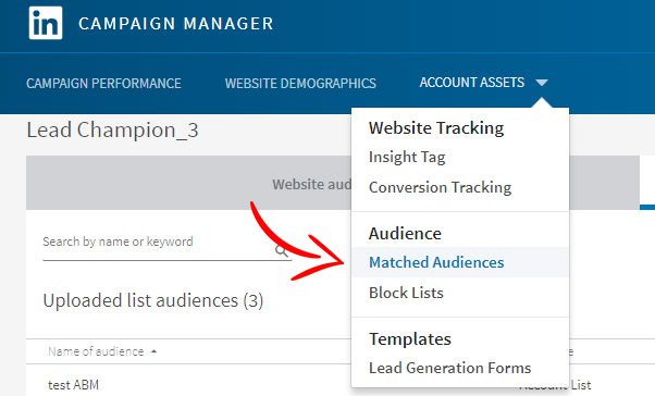 ABM Linkedin matched audience