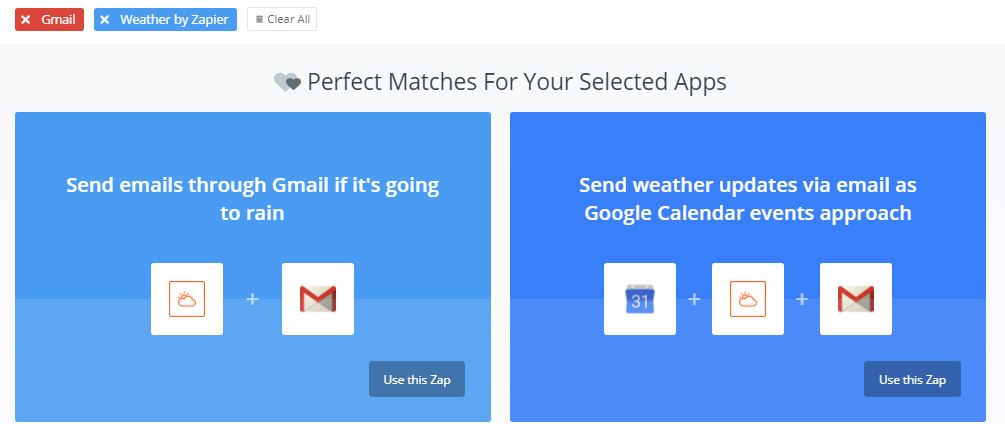 Zapier integrazione: gmail e meteo